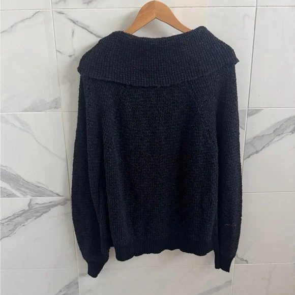 Free People oversized slouchy black knit turtleneck sweater - medium - Picture 4 of 5